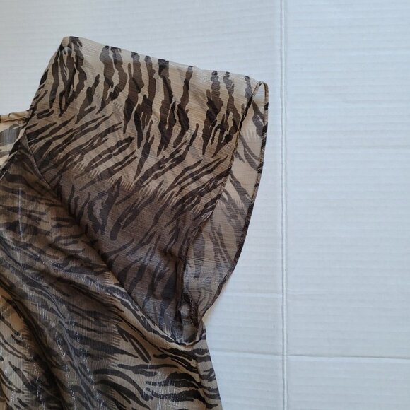 Paragon blouse tiger stripe sheer vintage animal print shirt plus size 2X 1990s - Picture 13 of 13